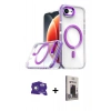 MARSİLYAN™- iPhone 16E Kılıf Kozmos Doku Koleksiyonu - Siyah Bilvis Hayalet Cam Ekran Koruyucu + Bilvis Titan Kamera Lens - BZ