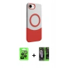 MARSİLYAN™- iPhone 16E Kılıf Kozmos Form Özel Seri - Şeffaf 360 Full Body Arka Koruyucu + Siyah Raze Metal Kamera Lens