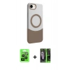 MARSİLYAN™- iPhone 16E Kılıf Kozmos Form Özel Seri - Şeffaf 360 Full Body Arka Koruyucu + Siyah Raze Metal Kamera Lens