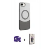 MARSİLYAN™- iPhone 16E Kılıf Kozmos Form Özel Seri - Siyah Bilvis 3D Cam Ekran Koruyucu + Beyaz Bilvis Titan Kamera Lens