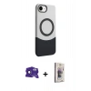 MARSİLYAN™- iPhone 16E Kılıf Kozmos Form Özel Seri - Siyah Bilvis 3D Cam Ekran Koruyucu + Bilvis Titan Kamera Lens - SH