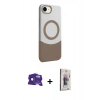 MARSİLYAN™- iPhone 16E Kılıf Kozmos Form Özel Seri - Siyah Bilvis 3D Cam Ekran Koruyucu + Bilvis Titan Kamera Lens - SH