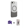 MARSİLYAN™- iPhone 16E Kılıf Kozmos Form Özel Seri - Siyah Bilvis 3D Cam Ekran Koruyucu + Bilvis Titan Kamera Lens - SH