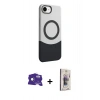 MARSİLYAN™- iPhone 16E Kılıf Kozmos Form Özel Seri - Siyah Bilvis 3D Cam Ekran Koruyucu + Bilvis Titan Kamera Lens - RW