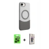 MARSİLYAN™- iPhone 16E Kılıf Kozmos Form Özel Seri - Siyah Bilvis 3D Cam Ekran Koruyucu + Raze Metal Kamera Lens - SH
