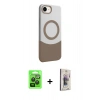 MARSİLYAN™- iPhone 16E Kılıf Kozmos Form Özel Seri - Siyah Bilvis 3D Cam Ekran Koruyucu + Raze Metal Kamera Lens - SH