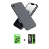 MARSİLYAN™- iPhone 16E Kılıf Kozmos Yansıma Özel Seri - Şeffaf 360 Full Body Arka Koruyucu + Gümüş Raze Metal Kamera Lens