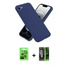 MARSİLYAN™- iPhone 16E Kılıf Kozmos Yansıma Özel Seri - Şeffaf 360 Full Body Arka Koruyucu + Gümüş Raze Metal Kamera Lens