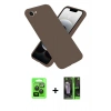 MARSİLYAN™- iPhone 16E Kılıf Kozmos Yansıma Özel Seri - Şeffaf 360 Full Body Arka Koruyucu + Siyah Raze Metal Kamera Lens