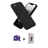MARSİLYAN™- iPhone 16E Kılıf Kozmos Yansıma Özel Seri - Siyah Bilvis 3D Cam Ekran Koruyucu + Bilvis Titan Kamera Lens - BZ