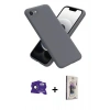 MARSİLYAN™- iPhone 16E Kılıf Kozmos Yansıma Özel Seri - Siyah Bilvis 3D Cam Ekran Koruyucu + Bilvis Titan Kamera Lens - SH