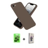 MARSİLYAN™- iPhone 16E Kılıf Kozmos Yansıma Özel Seri - Siyah Bilvis 3D Cam Ekran Koruyucu + Raze Metal Kamera Lens - SH