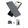 MARSİLYAN™- iPhone 16E Kılıf Kozmos Yansıma Özel Seri - Siyah Bilvis Hayalet Cam Ekran Koruyucu + Rainbow Bilvis Titan Kamera Lens