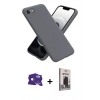MARSİLYAN™- iPhone 16E Kılıf Kozmos Yansıma Özel Seri - Siyah Bilvis Hayalet Cam Ekran Koruyucu + Bilvis Titan Kamera Lens - SH