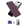 MARSİLYAN™- iPhone 16E Kılıf Kozmos Yansıma Özel Seri - Siyah Bilvis Hayalet Cam Ekran Koruyucu + Bilvis Titan Kamera Lens - SH