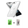 MARSİLYAN™- iPhone 16E Kılıf Kutup Klasik Serisi - Siyah Bilvis 3D Cam Ekran Koruyucu + Raze Metal Kamera Lens - GS