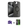 MARSİLYAN™- iPhone 16E Kılıf Nova Asil Prime - Şeffaf 360 Full Body Arka Koruyucu + Bilvis Titan Kamera Lens - BZ