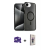 MARSİLYAN™- iPhone 16E Kılıf Nova Asil Prime - Siyah Bilvis 3D Cam Ekran Koruyucu + Bilvis Titan Kamera Lens - BZ