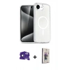MARSİLYAN™- iPhone 16E Kılıf Nova Asil Prime - Siyah Bilvis 3D Cam Ekran Koruyucu + Siyah Bilvis Titan Kamera Lens