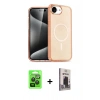 MARSİLYAN™- iPhone 16E Kılıf Nova Asil Prime - Siyah Bilvis Hayalet Cam Ekran Koruyucu + Raze Metal Kamera Lens - SH