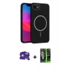 MARSİLYAN™- iPhone 16E Kılıf Siluet Doku Özel Seri - Şeffaf 360 Full Body Arka Koruyucu + Bilvis Titan Kamera Lens - BZ