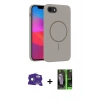 MARSİLYAN™- iPhone 16E Kılıf Siluet Doku Özel Seri - Şeffaf 360 Full Body Arka Koruyucu + Bilvis Titan Kamera Lens - RW