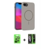 MARSİLYAN™- iPhone 16E Kılıf Siluet Doku Özel Seri - Şeffaf 360 Full Body Arka Koruyucu + Raze Metal Kamera Lens - GS
