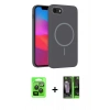 MARSİLYAN™- iPhone 16E Kılıf Siluet Doku Özel Seri - Şeffaf 360 Full Body Arka Koruyucu + Raze Metal Kamera Lens - SH