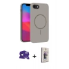 MARSİLYAN™- iPhone 16E Kılıf Siluet Doku Özel Seri - Siyah Bilvis 3D Cam Ekran Koruyucu + Bilvis Titan Kamera Lens - SH