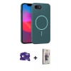 MARSİLYAN™- iPhone 16E Kılıf Siluet Doku Özel Seri - Siyah Bilvis 3D Cam Ekran Koruyucu + Rainbow Bilvis Titan Kamera Lens