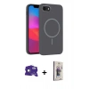 MARSİLYAN™- iPhone 16E Kılıf Siluet Doku Özel Seri - Siyah Bilvis 3D Cam Ekran Koruyucu + Rainbow Bilvis Titan Kamera Lens