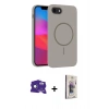 MARSİLYAN™- iPhone 16E Kılıf Siluet Doku Özel Seri - Siyah Bilvis 3D Cam Ekran Koruyucu + Rainbow Bilvis Titan Kamera Lens