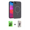 MARSİLYAN™- iPhone 16E Kılıf Siluet Doku Özel Seri - Siyah Bilvis 3D Cam Ekran Koruyucu + Raze Metal Kamera Lens - SH