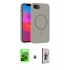 MARSİLYAN™- iPhone 16E Kılıf Siluet Doku Özel Seri - Siyah Bilvis 3D Cam Ekran Koruyucu + Raze Metal Kamera Lens - SH