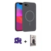 MARSİLYAN™- iPhone 16E Kılıf Siluet Doku Özel Seri - Siyah Bilvis Hayalet Cam Ekran Koruyucu + Bilvis Titan Kamera Lens - RW