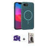 MARSİLYAN™- iPhone 16E Kılıf Siluet Doku Özel Seri - Siyah Bilvis Hayalet Cam Ekran Koruyucu + Bilvis Titan Kamera Lens - RW