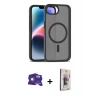 MARSİLYAN™- iPhone 16E Kılıf Siluet Minimal Prime - Siyah Bilvis 3D Cam Ekran Koruyucu + Bilvis Titan Kamera Lens - BZ