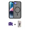 MARSİLYAN™- iPhone 16E Kılıf Siluet Minimal Prime - Siyah Bilvis 3D Cam Ekran Koruyucu + Bilvis Titan Kamera Lens - SH
