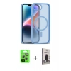 MARSİLYAN™- iPhone 16E Kılıf Siluet Minimal Prime - Siyah Bilvis Hayalet Cam Ekran Koruyucu + Raze Metal Kamera Lens - GS