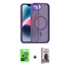 MARSİLYAN™- iPhone 16E Kılıf Siluet Minimal Prime - Siyah Bilvis Hayalet Cam Ekran Koruyucu + Raze Metal Kamera Lens - GS
