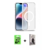 MARSİLYAN™- iPhone 16E Kılıf Siluet Minimal Prime - Siyah Bilvis Hayalet Cam Ekran Koruyucu + Raze Metal Kamera Lens - GS