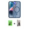 MARSİLYAN™- iPhone 16E Kılıf Siluet Minimal Prime - Siyah Bilvis Hayalet Cam Ekran Koruyucu + Raze Metal Kamera Lens - GS