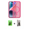 MARSİLYAN™- iPhone 16E Kılıf Siluet Minimal Prime - Siyah Bilvis Hayalet Cam Ekran Koruyucu + Raze Metal Kamera Lens - SH