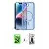 MARSİLYAN™- iPhone 16E Kılıf Siluet Minimal Prime - Siyah Bilvis Hayalet Cam Ekran Koruyucu + Raze Metal Kamera Lens - SH