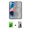 MARSİLYAN™- iPhone 16E Kılıf Siluet Minimal Prime - Siyah Bilvis Hayalet Cam Ekran Koruyucu + Raze Metal Kamera Lens - SH