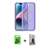 MARSİLYAN™- iPhone 16E Kılıf Siluet Minimal Prime - Siyah Bilvis Hayalet Cam Ekran Koruyucu + Raze Metal Kamera Lens - SH