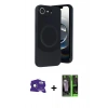 MARSİLYAN™- iPhone 16E Kılıf Ufuk Serisi - Şeffaf 360 Full Body Arka Koruyucu + Bilvis Titan Kamera Lens - RW