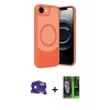 MARSİLYAN™- iPhone 16E Kılıf Ufuk Serisi - Şeffaf 360 Full Body Arka Koruyucu + Bilvis Titan Kamera Lens - SH