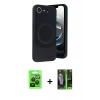 MARSİLYAN™- iPhone 16E Kılıf Ufuk Serisi - Şeffaf 360 Full Body Arka Koruyucu + Raze Metal Kamera Lens - SH