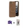 MARSİLYAN™- iPhone 16E Kılıf Ufuk Serisi - Siyah Bilvis 3D Cam Ekran Koruyucu + Bilvis Titan Kamera Lens - RW